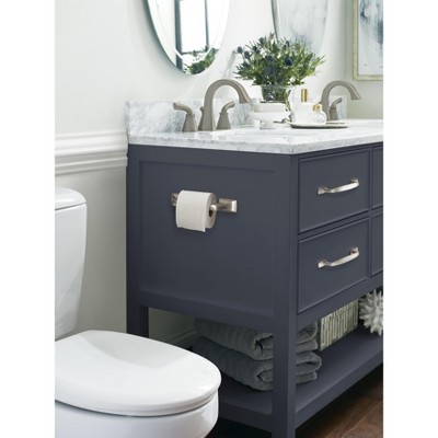 Brushed Nickel Pivoting Double Post Toilet Paper Holder