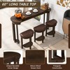 GDFStudio Clement Rustic 4 Piece Bar Table Set with 3 Faux Leather Upholstered Bar Stools, Espresso - 4 of 4