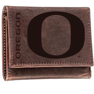 Evergreen NCAA Oregon Ducks Brown Leather Trifold Wallet Officially Licensed with Gift Box - 1 of 1