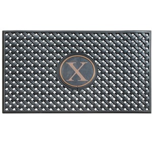 A1HC Natural Rubber Large Monogrammed Door Mat 24" x 39" Scrapes Shoes Clean of Dirt & Grime Doormat - 1 of 4