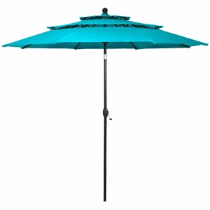 Tangkula Patio Market 10ft 3 Tier Umbrella Double Vented Aluminum Sunshade Shelter - 1 of 4