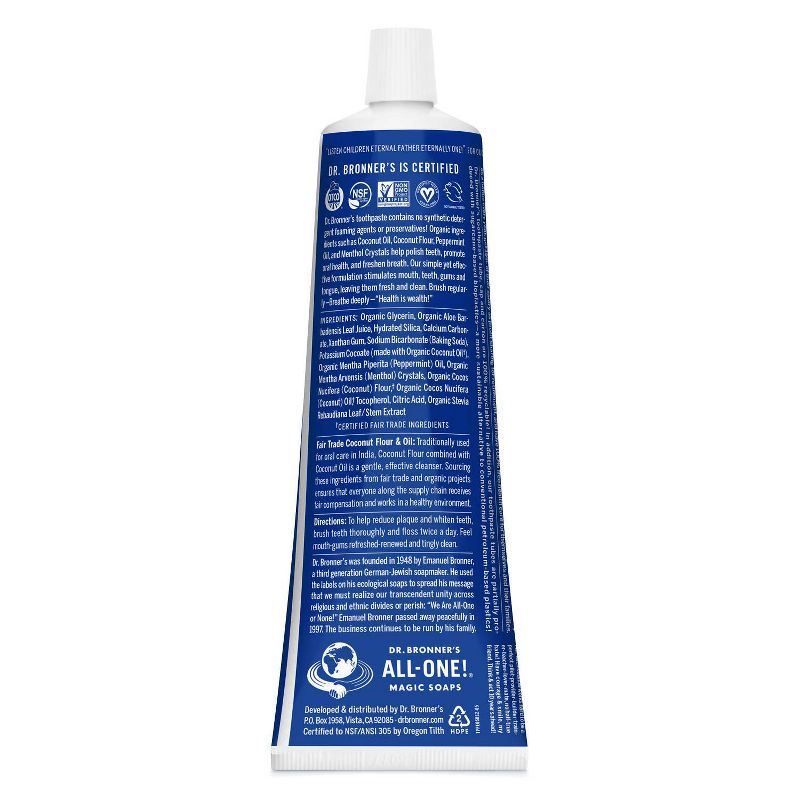 Dr Bronner&#39;s Peppermint All-One Toothpaste - 5oz, 2 of 5