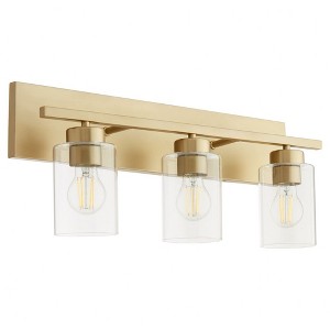 Quorum Lighting Carter 3 - Light Vanity in  Aged Brass - 1 of 4
