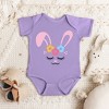 The Juniper Shop Bunny Face With Flowers Baby Bodysuit - 2 of 2