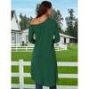 Seta T Women's One Shoulder Long Sleeve High Low Asymmetrical Hem Tunic Blouse - 4 of 4