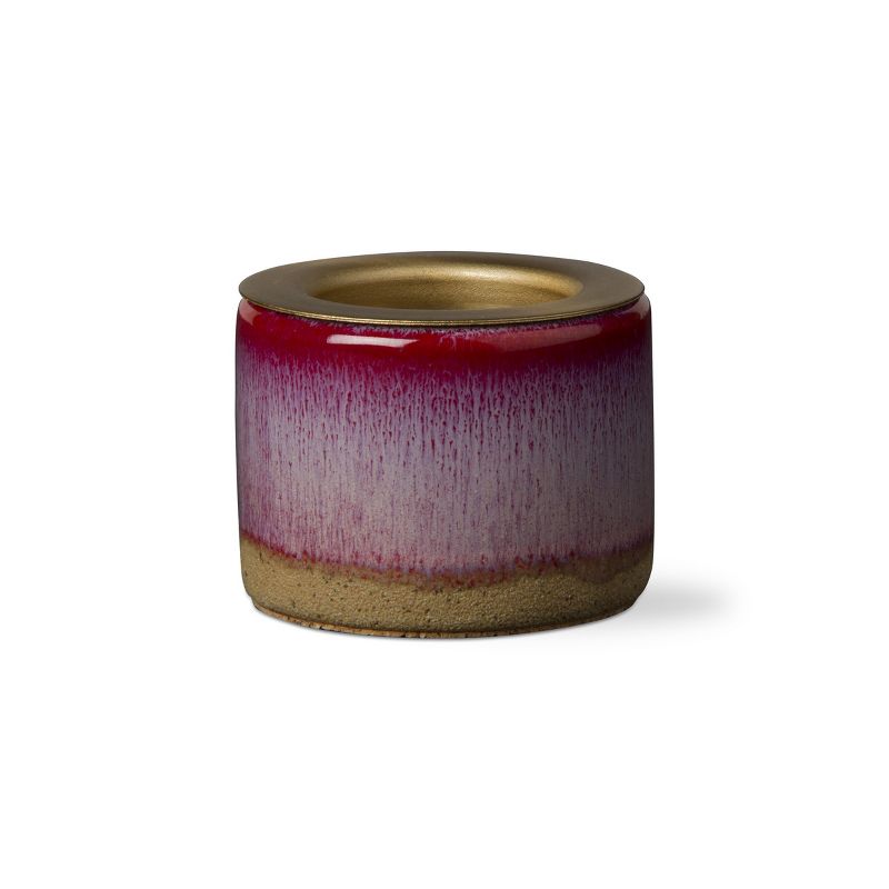 tagltd Glazed Berry Stoneware Taper Tealight Candle Holder, 2.5L x 2.5W x 1.95H inches, 1 of 3