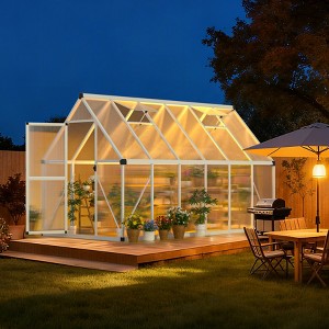6x11 FT Greenhouse for Outdoors, Lockable Door and Ajustable Roof Vent, Polycarbonate Greenhouse with Windproof Aluminum Frame - 1 of 4