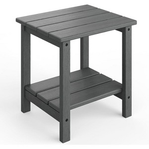 Adirondack Outdoor Side Table 18 x 15 inch, HDPE 2-Tier Patio Side Tables for Outside - 1 of 4