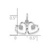 Black Bow Jewelry 14k White Gold Satin Double Heart Charm - 4 of 4
