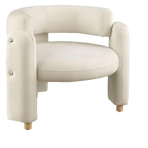 CAVINAS Velvet Barrel Accent Chair with Mid-Height Curved Backrest,Cozy Upholstered Living Room Chairs,Reading Chairs for Living Room - 1 of 4