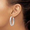 Black Bow Jewelry 6mm Polished Oval Hoop Earrings in Sterling Silver, 33mm (1 1/4 in) - 3 of 4