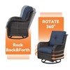 6 Pieces Brown Wicker Patio Furniture Set with Propane Fire Pit Table, All Weather Wicker Patio Set with Square Fire Pit Table and Swivel Patio Chair - 4 of 4