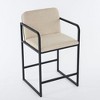 PAGED Modern Upholstered Bar Stools Set of 2, Counter Height Stools with Backs & Metal Frame for Cafe Kitchen Dining Room - 3 of 4