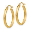 Black Bow Jewelry 2.75mm x 22mm Polished 14k Yellow Gold Domed Round Tube Hoop Earrings - 2 of 4