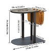 Small Coffee Table Leather Side Table C Shaped Nightstand 55x40x56.5cm - 2 of 4