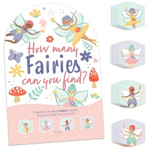 Big Dot of Happiness Let's Be Fairies - Fairy Garden Birthday Party Scavenger Hunt - 1 Stand and 48 Game Pieces - Hide and Find Game - 1 of 4