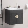 NicBex Floating Wall Mounted Bathroom Vanity with Sink,Bathroom Sink Vanity with 2 Soft Close Cabinet Doors,24"/20" Bathroom Sink Cabinet,White/Black - 2 of 4