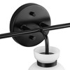 Progress Lighting Lexie 3-Light Vanity Light, Steel, Matte Black, Opal Glass Shades. Versatile, modern design for bathrooms. - 2 of 4