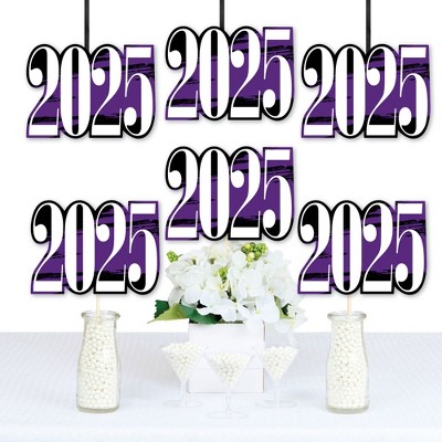 Big Dot of Happiness 2025 Purple Graduation Decorations - DIY Party Essentials - Set of 20