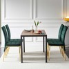 Okak Modern Nordic Velvet Dining Chairs Set of 4, Kitchen Side Chairs with Gold Metal Legs & High Back Cushion for Dining Room - 4 of 4