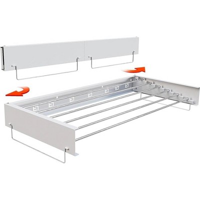 Wall Mounted Clothes Rack, Indoor Outdoor Folding Drying Rack, Retractable Towel Rack, for Laundry, Bathroom, Balcony