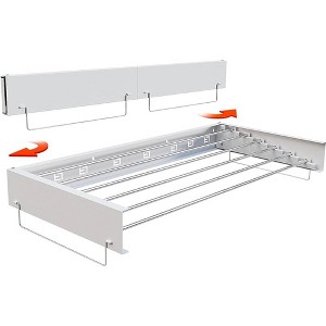 Wall Mounted Clothes Rack, Indoor Outdoor Folding Drying Rack, Retractable Towel Rack, for Laundry, Bathroom, Balcony - 1 of 4