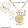 Gold Zodiac Coin Necklace with Opal Moon Charm, Dainty Paperclip Chain 12 Constellation Astrology for Women - 3 of 4
