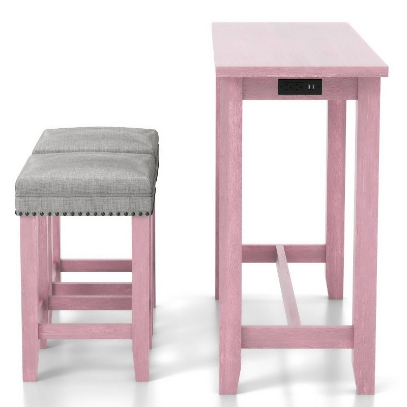 3pc Rockland Dining Set with USB Plug Antique Pink - HOMES: Inside + Out, 4 of 8