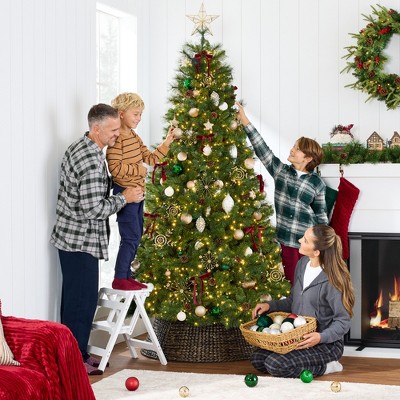 9-Foot Pre-Lit Scotch Pine Christmas Tree with Multicolor LED Lights