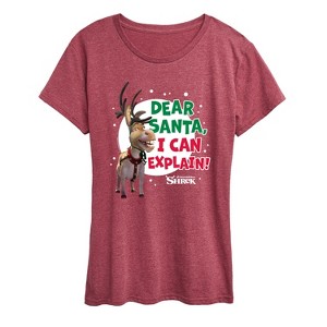 Women's - Shrek - Dear Santa I Can Explain Short Sleeve Graphic T-Shirt - 1 of 4