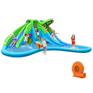 Infans Inflatable Water Park Dual Slides Climbing Wall with 750W Blower - 1 of 4