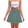 Women's High Waist Boho Chiffon Mini Skirt - Summer Flowy Tiered Pleated A-Line - 3 of 4