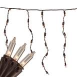 Northlight 100 Count Clear Mini Icicle Christmas Lights - 3.5 ft Brown Wire