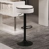 CAVINAS Adjustable Swivel Bar Stool with Hidden Storage, PU Leather Seat, 28"-36.2" Height Range, Set of 2 Armless Bar Chair with Metal Frame - 2 of 4