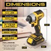 DeWalt 20V MAX 1/4 Inch Brushless Cordless Impact Driver Kit with Charger and Storage Bag Ideal for Assembling Cabinetry and Fastening Door Hinges - 4 of 4