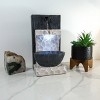 14" Modern Cascading Resin Tabletop Fountain with LED Lights Gray - Alpine Corporation: Polystone, Fiberglass, Weatherproof - 3 of 4