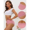 Allegra K Women's High Waist Tummy Control Ribbed Comfortable Lace Trim 5 Packs Briefs - 3 of 4