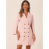 INSPIRE CHIC Women's Elegant Slit Sleeve Belted Double Breasted Work Office Blazer Dresses - 2 of 4