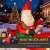 TopComfy Decorative Holiday Scene Props Inflatable Santa on Driving Trailer with Gift Load Cheerful Outdoor for Yard, Red, 12.61"*12.61"*7.49" - 3 of 4