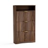Homy Casa 3-Tier Modern Shoe Cabinet with Flip-Down Doors and Open Shelf - 2 of 4