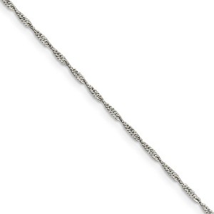 Black Bow Jewelry 1.4mm Sterling Silver, Solid Singapore Chain Necklace - 1 of 4