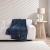 Kate Aurora Leylani Ultra Soft & Plush Luxurious Accent Throw Blanket - 50 in. W x 60 in. L - Navy - 2 of 4