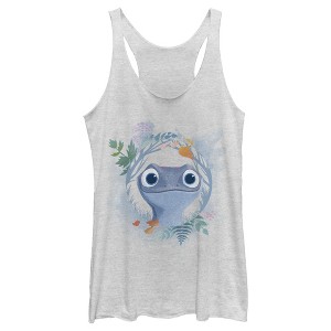 Women's Frozen 2 Bruni The Salamander Watercolor Portrait Racerback Tank Top - 1 of 3