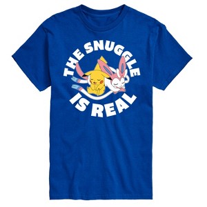 Men's - Pokémon - The Snuggle Is Real Pikachu and Sylveon -Men's Short Sleeve Graphic T-Shirt Short Sleeve Graphic T-Shirt - 1 of 4