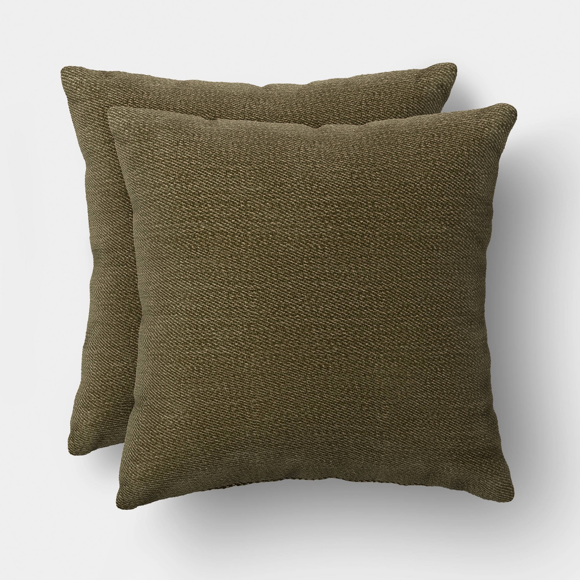 2pk Square Chenille Pillows Green - Threshold™