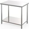 Stainless Steel 2 Tier Work Table with Wheels,Kitchen Prep Table with Undershelf&Pre-Assembled Feet,Utility Tables for Restaurant,Home,Workshop - 2 of 4