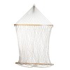 Northlight 59.25" x 78" Lattice Netted Hammock with Wooden Bars - Brown/White - 2 of 3