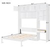 Full/Queen Murphy Bed Wall Bed with Cabinet, Cabinet Bed Folding Wall Bed with Storage Shelves and Desk for Guest Room Office - 3 of 4