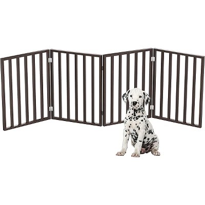 PETMAKER Pet Gate ¨C Dog Gate for Doorways, Stairs or House ¨C Freestanding, Folding, Accordion Style, Wooden Indoor Dog Fence (4 Panel, Brown)