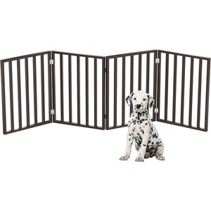 PETMAKER Pet Gate ¨C Dog Gate for Doorways, Stairs or House ¨C Freestanding, Folding, Accordion Style, Wooden Indoor Dog Fence (4 Panel, Brown) - 1 of 1